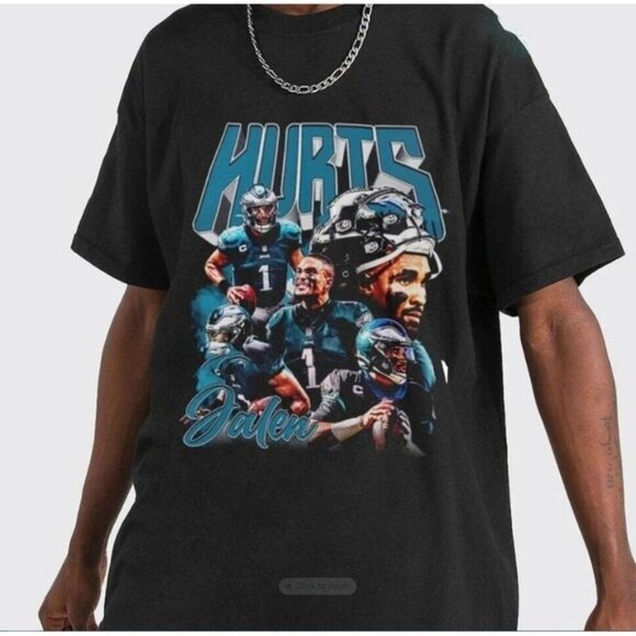 Jalen Hurts 90s Eagles NFL Football T-Shirt Philadelphia Team Graphic Fan Gif 05 - Picture 1 of 5